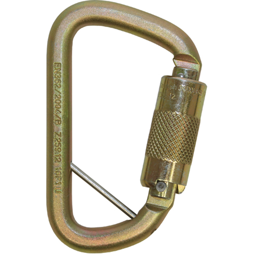 Mousqueton antichute en D d&eacute;port&eacute; Rollgliss pour sauvetage technique, Acier, Capacit&eacute; 3600 lb Dufferin Supply