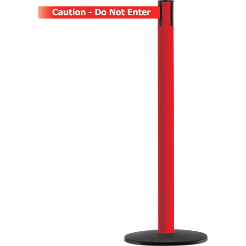 Advance TensaBarrier&reg; Barrier Post, Steel, 36" H, White/Red Tape, 7.5' Tape Length Dufferin Supply