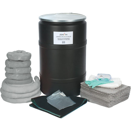 Trousse de lutte contre les d&eacute;versements, Universel, Baril, Absorbance de 55 gal. US Dufferin Supply