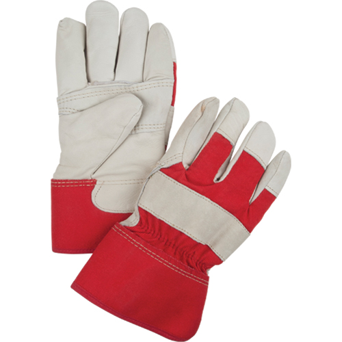 Red & White Winter-Lined Fitters Gloves, Large, Grain Cowhide Palm, Boa Inner Lining Dufferin Supply