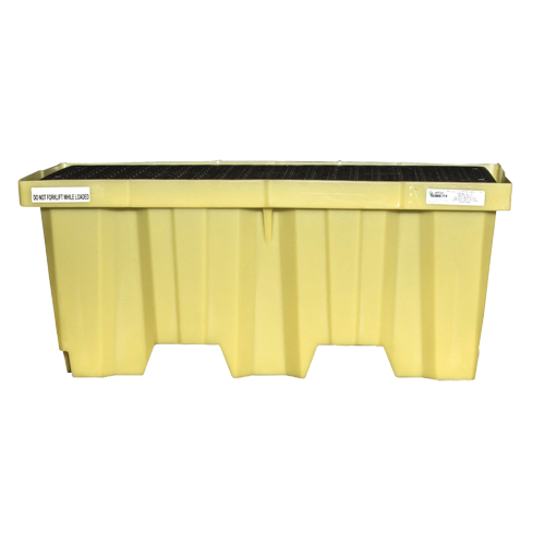 Nestable 2-Drum Poly-Spillpallet Without Drain, 66 US gal. Spill Capacity, 51" x 26" x 21" Dufferin Supply