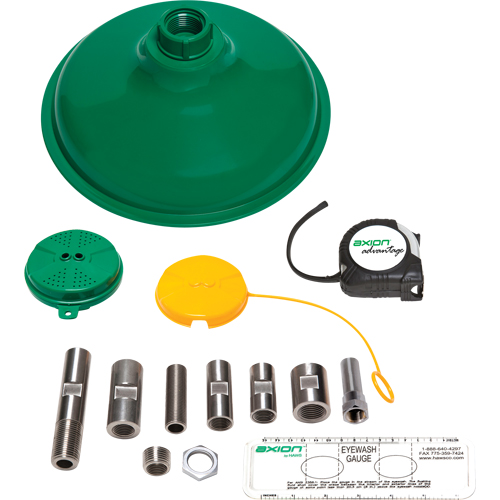 Axion Advantage&reg; Shower & Eye/Face Wash Upgrade Kit with Green ABS Plastic Eye/Face Wash Head & Showerhead Dufferin Supply