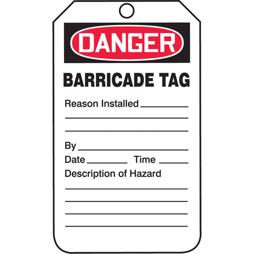 Safety Tags, Plastic, 3-1/4" W x 5-3/4" H, English Dufferin Supply