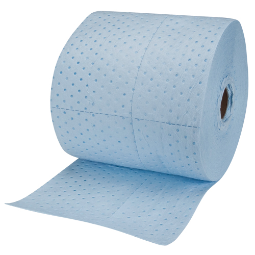 Rouleaux absorbants li&eacute;s bleus de premi&egrave;re qualit&eacute;, L&eacute;ger, 150' lo x 15" la, Absorption 20 gal. Dufferin Supply