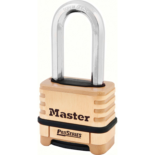 ProSeries&reg; Combination Padlock, Silver, Brass Coating, 2-1/4" Width Dufferin Supply