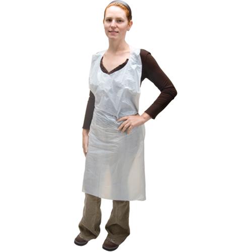 Polyethylene Aprons, Polyethylene, White, 35" W x 46" L Dufferin Supply
