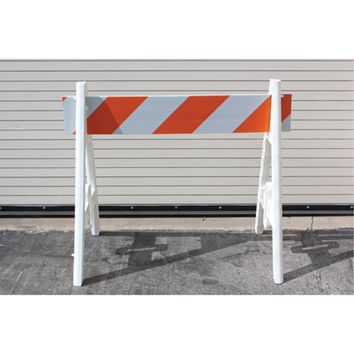 Barricades, En A, 96" lo x 40" h, Orange/Blanc Dufferin Supply