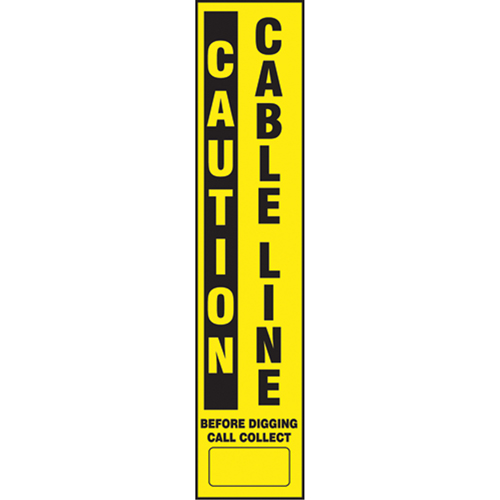 Flexible Marker Stake Decals - Caution Cable Line Dufferin Supply
