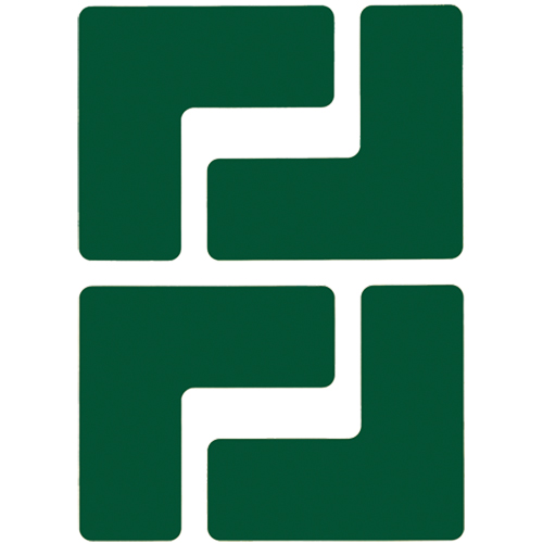 Floor Corner Marks, L, 5" L x 2" W, Green, Polyester Dufferin Supply