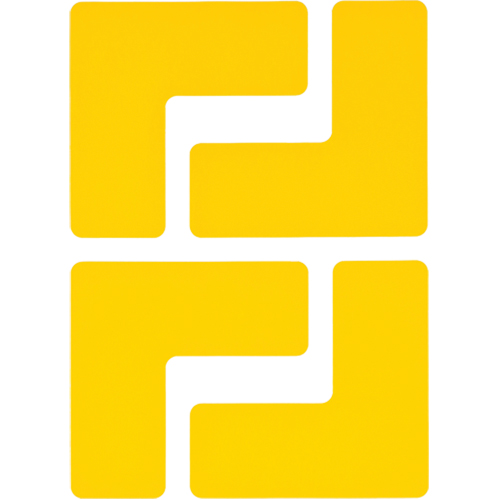 Floor Corner Marks, L, 5" L x 2" W, Yellow, Polyester Dufferin Supply