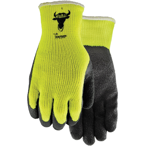 330 Visibull Gloves, 7/Small, Rubber Latex Coating, Polyester Shell Dufferin Supply
