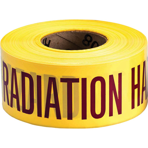 Ruban pour barricade, Anglais, 3" la x 1000' lo, 3 mils, Magenta/jaune Dufferin Supply