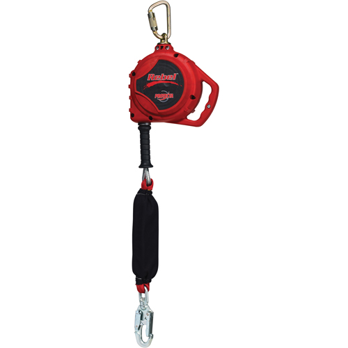 Rebel Self Retracting Lifeline for Leading Edge, 20', Galvanized Steel, Swivel Dufferin Supply