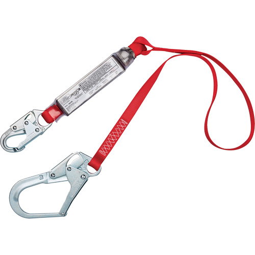 Shock-Absorbing Lanyard, 4', Snap Hook Center, Rebar Hook Leg Ends, Polyester Dufferin Supply