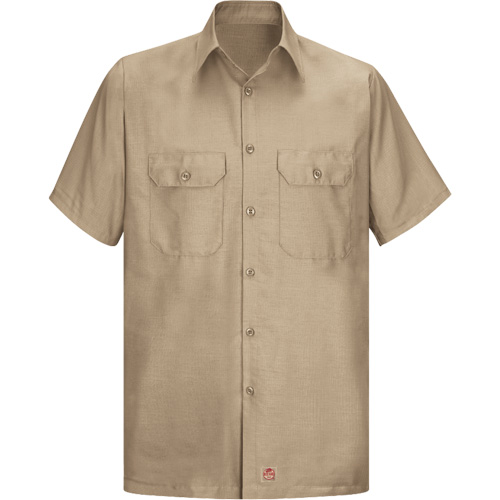 Chemise &agrave; manches courtes en tissu ind&eacute;chirable, Hommes, 3T-Grand, Khaki Dufferin Supply