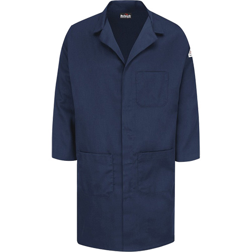 Excel FR&reg; ComforTouch&reg; Lab Coat, Cotton, Large, Navy Blue Dufferin Supply