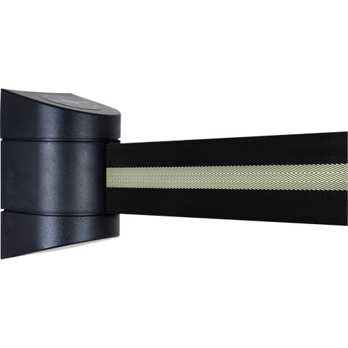 TensaBarrier&reg; Wall Mounted Units, Plastic, Screw Mount, 15', Black Tape Dufferin Supply