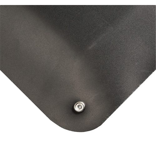 Electrically Conductive Mat No.786, 2' W x 3' L x 15/16" T, PVC, Smooth, Black Dufferin Supply
