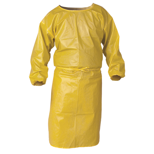 Blouse de protection contre la vaporisation de produits chimiques A70 KLEENGUARD, Polypropyl&egrave;ne, Jaune, 34" la x 44" lo Dufferin Supply