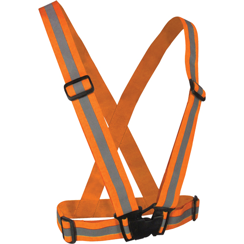Harnais de s&eacute;curit&eacute; &eacute;lastique, Orange haute visibilit&eacute;, Couleur r&eacute;fl&eacute;chissante Argent, Taille unique Dufferin Supply