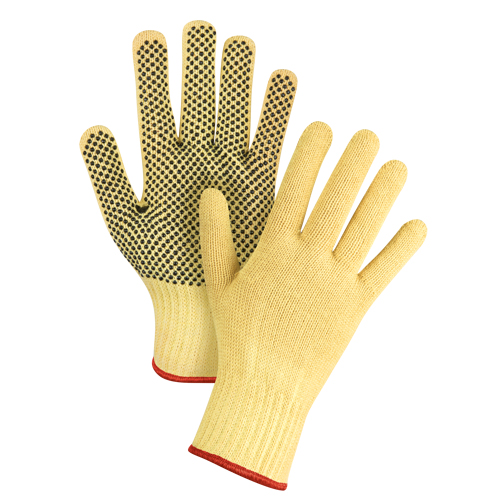 Gants tricot&eacute;s sans couture &agrave; pois, Taille Petit/7, Calibre 7, Rev&ecirc;tement PVC, Enveloppe en Kevlar, ASTM ANSI niveau A2/EN 388 niveau 3 Dufferin Supply