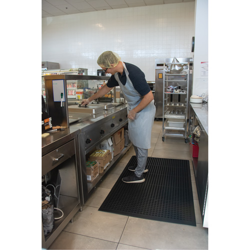 Anti-Fatigue Matting, Slotted, 3' x 5' x 7/8", Black, Natural Rubber Dufferin Supply