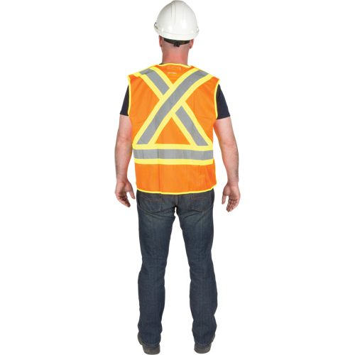 5-Point Tear-Away Premium Safety Vest , High Visibility Orange, Large/X-Large, Polyester Dufferin Supply