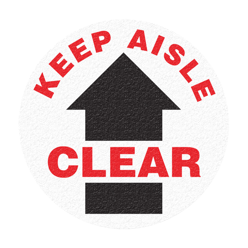 "Keep Aisle Clear" Floor Sign, Adhesive, English with Pictogram Dufferin Supply