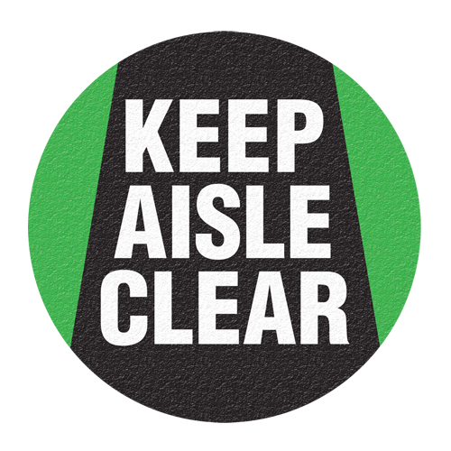 "Keep Aisle Clear" Floor Sign, Adhesive, English with Pictogram Dufferin Supply