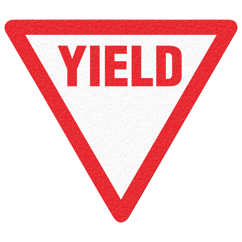 "Yield" Floor Sign, Adhesive, English with Pictogram Dufferin Supply