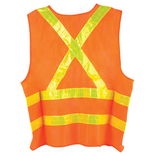Dynamic Traffic Vest, High Visibility Orange, Large, Polyester Dufferin Supply