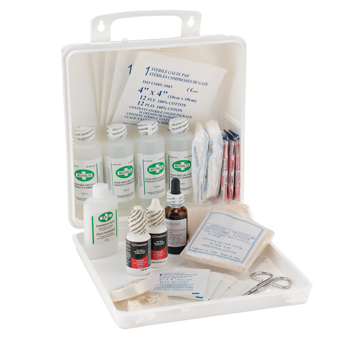 Trousse de premiers soins des brûlures pour soudeurs Dynamic, Dispositif m&eacute;dical Classe 1, Boîte en plastique Dufferin Supply