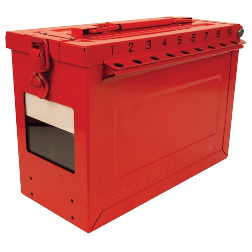 Grand boîtier verrouillable pour groupe, Rouge Dufferin Supply