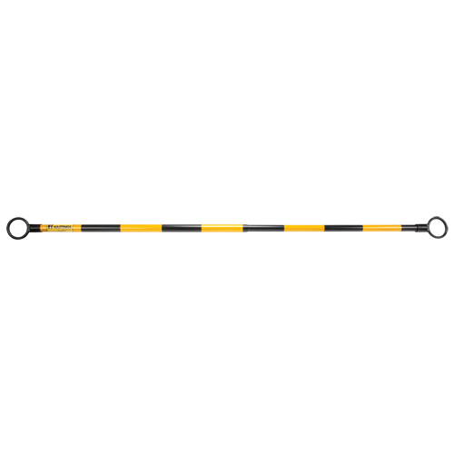 Telescopic Barricade Bar, 85" Extended Length, Black/Yellow Dufferin Supply