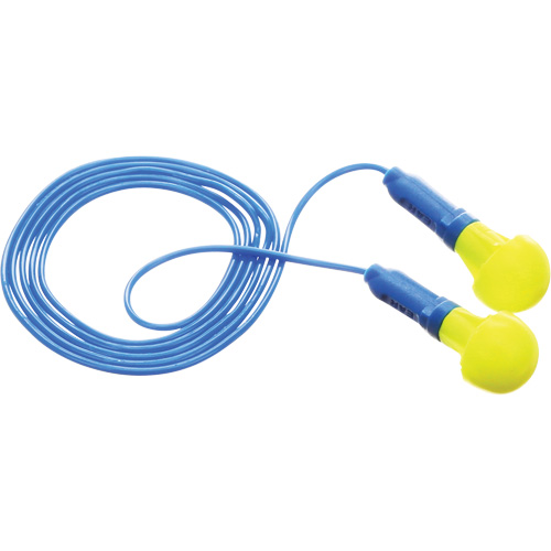 Bouchons d'oreilles E-A-R Push-Ins, Avec cordon, Paire - Sac en poly, 28/23 dB NRR, Taille unique Dufferin Supply