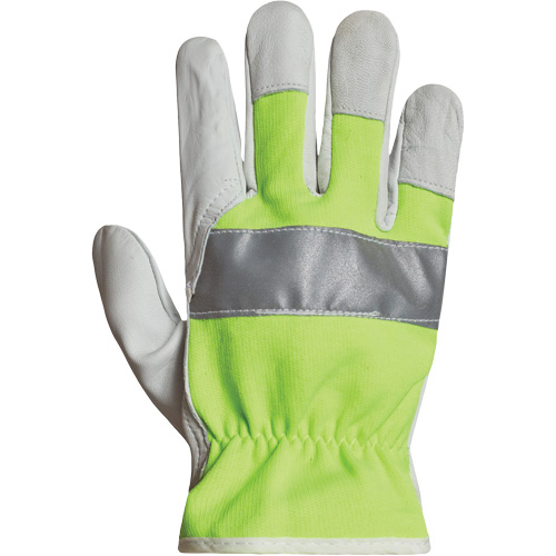 Gants de conducteur haute visibilit&eacute; avec bandes r&eacute;fl&eacute;chissantes Endura, 3T-Grand, Paume en Cuir fleur de ch&egrave;vre Dufferin Supply