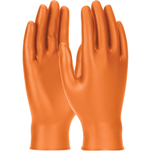 Grippaz Skins Ambidextrous Disposable Gloves, Small, Nitrile, 6-mil, Powder-Free, Orange Dufferin Supply