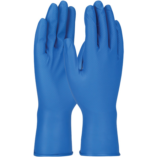 Grippaz Gloves, Small, Nitrile, 8-mil, Powder-Free, Blue Dufferin Supply