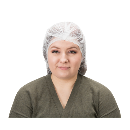 Pleated Bouffant Cap, Polypropylene, 24", White Dufferin Supply
