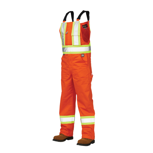 Unlined Safety Overalls, Poly-Cotton, Large, High Visibility Orange Dufferin Supply
