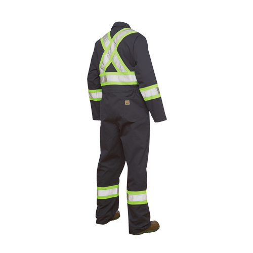 Unlined Safety Coveralls, Large, Navy Blue Dufferin Supply