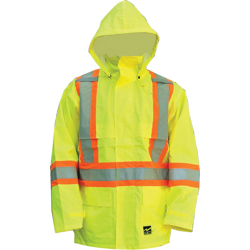 Manteau Open Road, Polyester/Polyur&eacute;thane, Jaune lime haute visibilit&eacute;, Petit Dufferin Supply
