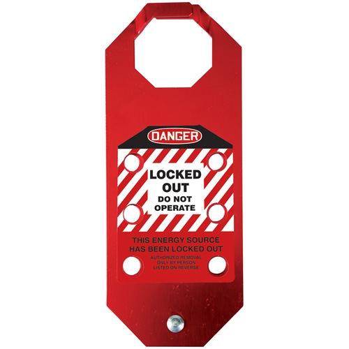 Moraillon de verrouillage pr&eacute;venant l'utilisation conforme aux normes OSHA Danger Stopout Aluma-Tag, Rouge Dufferin Supply