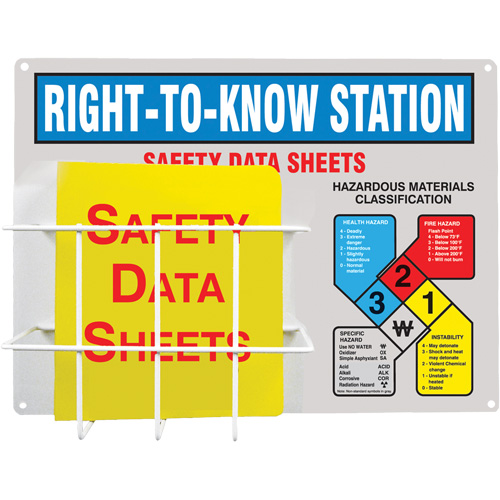 Station d'information de style panier en aluminium, Anglais, Compris reliures Dufferin Supply