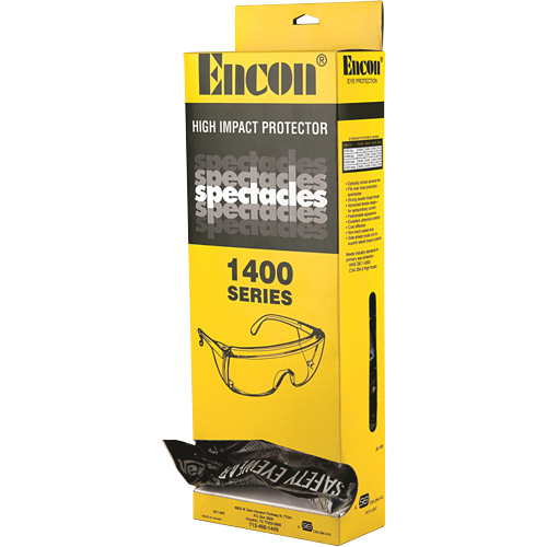 Lunettes de s&eacute;curit&eacute; s&eacute;rie 1400 Veratti Tuff Spec avec boîte distributrice Encon, Lentille Transparent, ANSI Z87+/R&eacute;pond ou surpasse la norme CSA Z94.3 Dufferin Supply