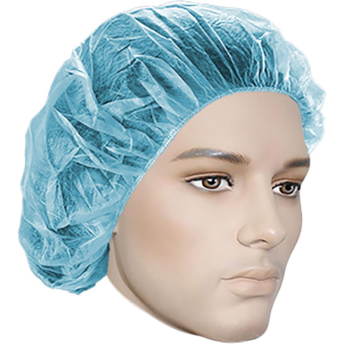 Bouffant Caps, Polypropylene, 18", Blue Dufferin Supply