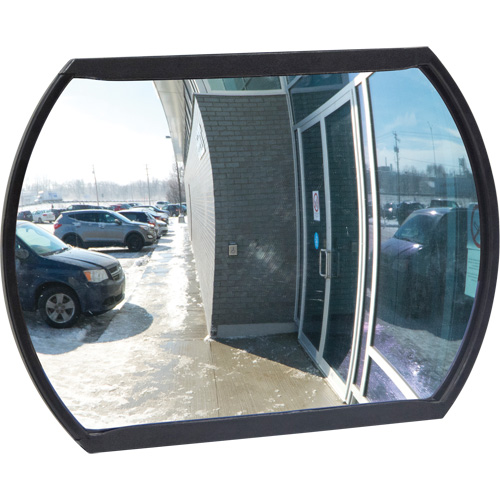 Miroir convexe rectangulaire/rond avec support, 12" h x 18" la, Int&eacute;rieur/Ext&eacute;rieur Dufferin Supply