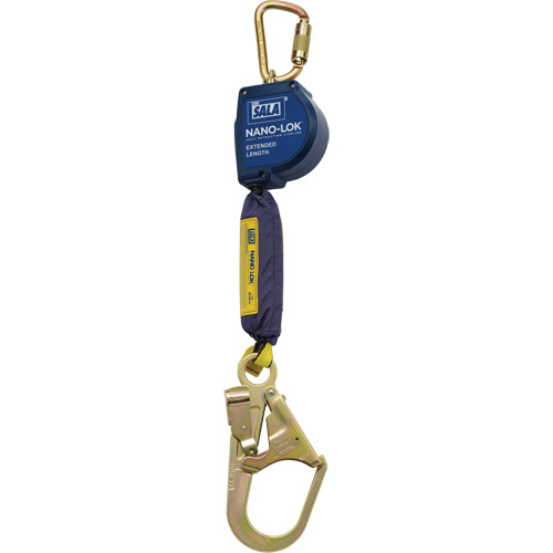 Cordage de s&eacute;curit&eacute; autor&eacute;tractable allong&eacute; Nano-Lok, 9', Polyester/Sangles, Pivotant Dufferin Supply