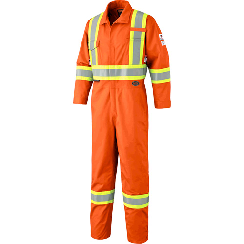 7702 FR Hi-Vis Safety Coveralls, Size 36, Orange Dufferin Supply