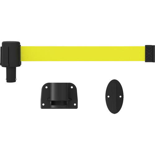 PLUS Wall Mount Barrier System, Plastic, Screw Mount, 15', Yellow Tape Dufferin Supply